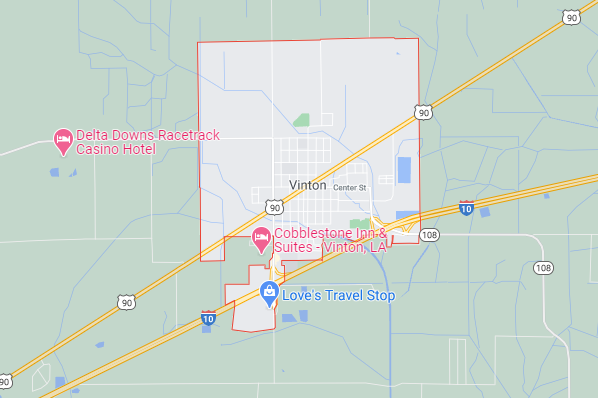 AAA Public Adjuster Vinton Louisiana - Vinton, la Map Image